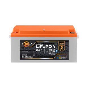 Акумулятор Logicpower LP LiFePO4 25,6V - 100 Ah (2560Wh) (BMS 100A/50А) пластик Smart BT 302328 фото