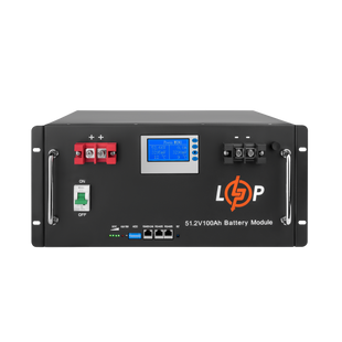 Акумулятор LP LiFePO4 48V (51,2V) - 100 Ah (5120Wh) (Smart BMS 100A) з LCD RM (20330) LP20330 фото