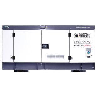 Генератор дизельний Konner&Sohnen KS 50-3BE, 230/400В, 3 фази, 50/45кВА, 72.2А,лектростартер, ATS, передстартовий підігрів, IP54, 866кг KS50-3BE фото