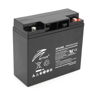 Акумуляторна батарея AGM RITAR HR12-60W, Black Case, 12V 17.0Ah ( 181 х 77 х 167 (167 ) 4.80 kg Q4 HR1260B фото
