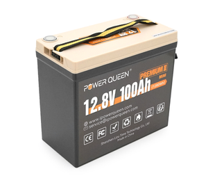 Акумулятор LiFePO4 Power Queen 12.8V 100Ah Mini, 1280Wh, BMS 100A, 329*172*214мм P12V100-PREM-16-A60-DE фото
