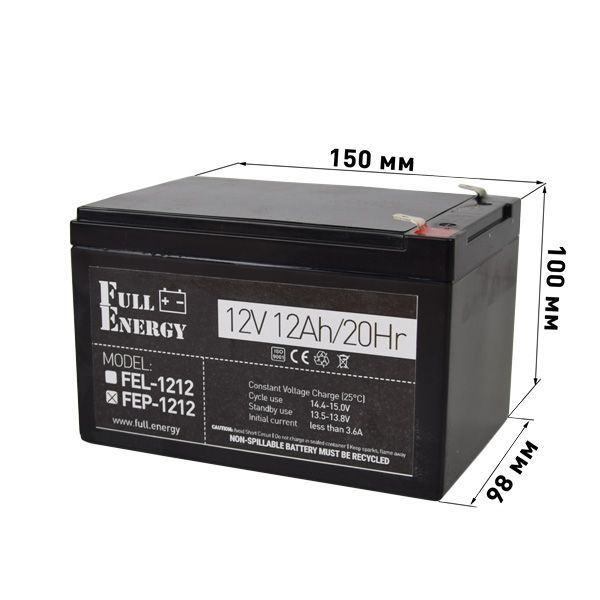 Акумулятор 12В 12 А&middot;год для ДБЖ Full Energy FEP-1212 8229 фото