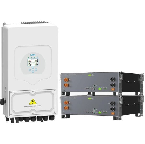 Система зберігання енергії DEYE SV-1DE6K2-LEC10K1-1 6kW 10.2kWh 2BAT LiFePO4 &ge;6000 циклів (SV-1DE6K2-LEC10K1-1) SV-1DE6K2-LEC10K1-1 фото