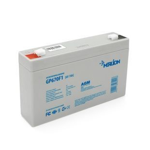 Акумулятор MERLION AGM GP670F1 6 V 7Ah ( 150 x 35 x 95 (100 )) , 1,03 кг, Grey, Q10 / 1080 GP670F1 фото
