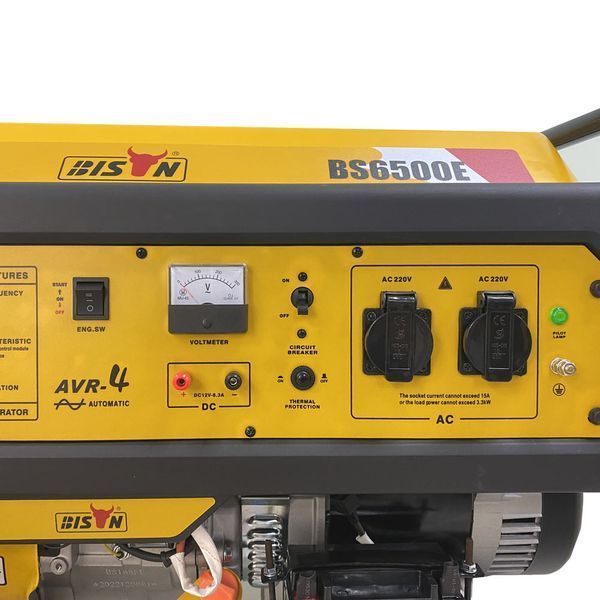 Бензиновий генератор BISON BS6500E максимальна потужність 5.5 кВт 256528 фото