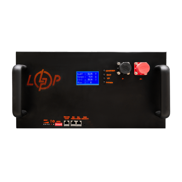 Акумулятор LP LiFePO4 51,2V - 160 Ah (8192Wh) (BMS 200A/100А) LCD метал RM Smart RS485/CAN (24412) LP24412 фото