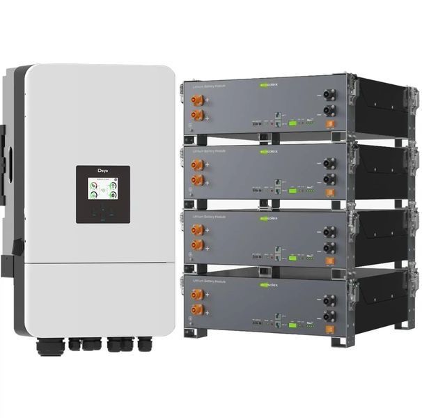 Система зберігання енергії DEYE SV-3DE12K2-LEC20K1-1 12kW 20.5kWh 4BAT LiFePO4 &ge;6000 циклів (SV-3DE12K2-LEC20K1-1) SV-3DE12K2-LEC20K1-1 фото