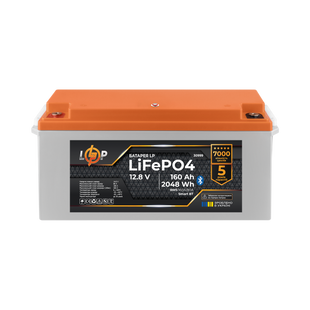 Акумулятор LP LiFePO4 12,8V - 160 Ah (2048Wh) (BMS 160A/80А) пластик Smart BT (30999) LP30999 фото