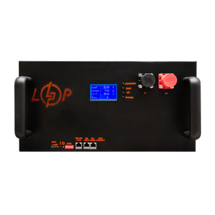 Акумулятор LP LiFePO4 51,2V - 100 Ah (5120Wh) (BMS 200A/100А) з LCD метал Smart RM RS485/CAN (23988) LP23988 фото